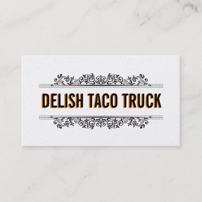 Natural Elements | Food Truck (Menu Option) Business Card (Front)