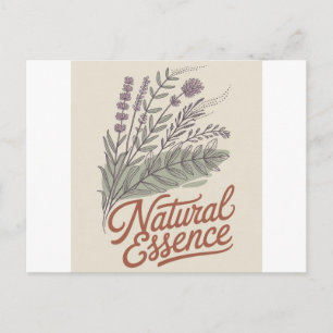 Natural Essence Vintage Botanical Wildflower  Postcard