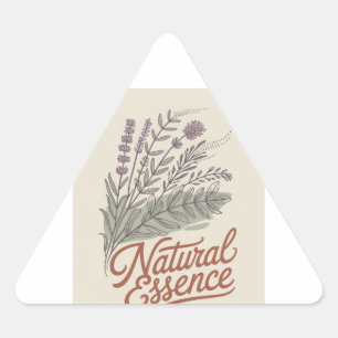 Natural Essence Vintage Botanical Wildflower Triangle Sticker