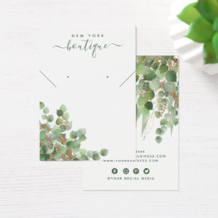 Natural Eucalyptus & Gold Glitter Display Card