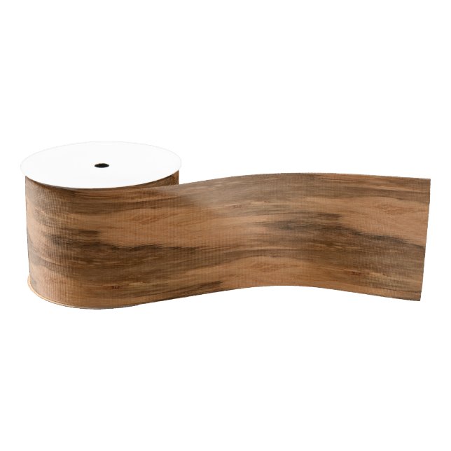Natural Eucalyptus Wood Grain Look Grosgrain Ribbon (Spool)