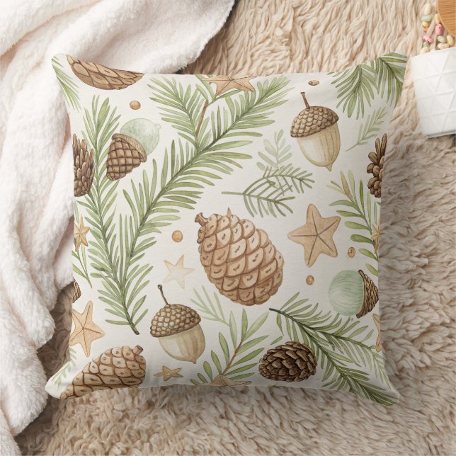 Natural Evergreen Pinecone Gold Brown Cushion (Blanket)