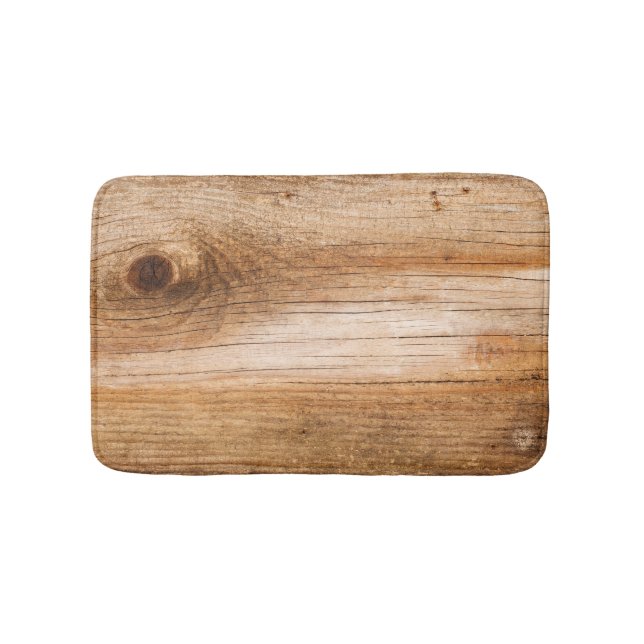 Natural fir wood: textured surface bath mat (Front)