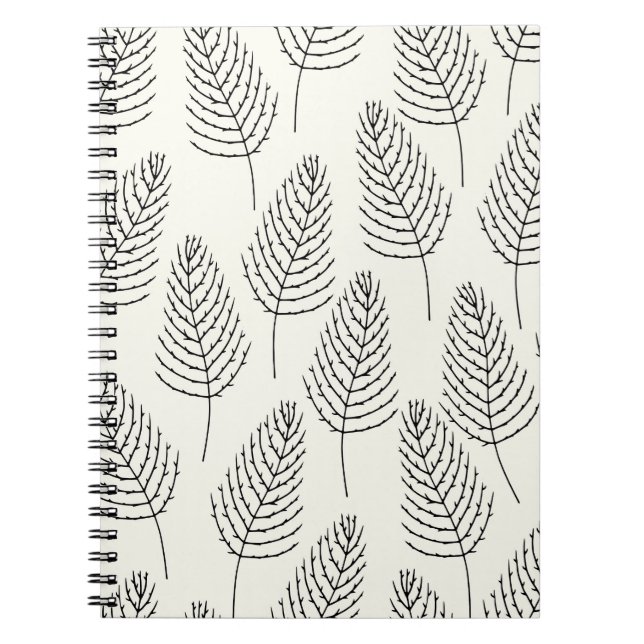 Natural Floral: Abstract White Vintage Notebook (Front)