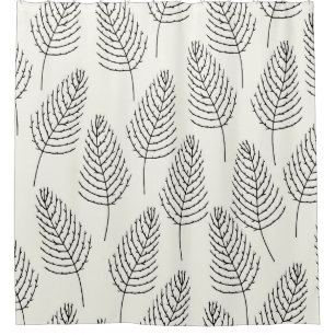 Natural Floral: Abstract White Vintage Shower Curtain