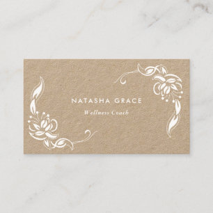 Natural Floral Kraft Business Card