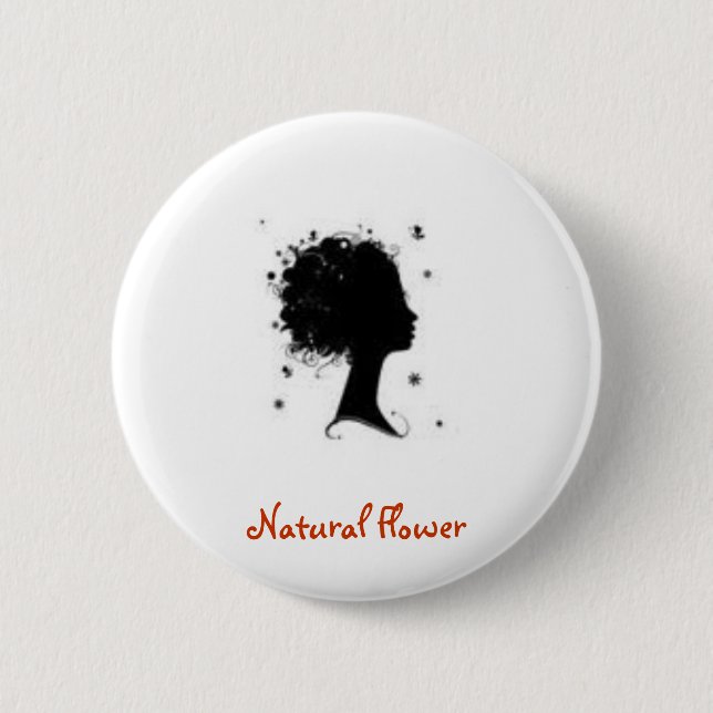 Natural Flower 6 Cm Round Badge (Front)