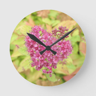Natural Flower Heart - pierced by arrow. Round Clock