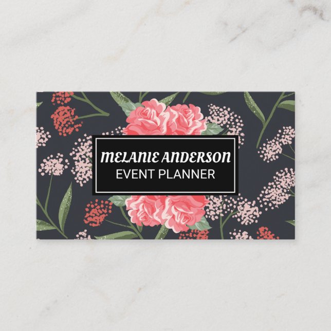 Natural Flower Illustrations Business Card (Front)