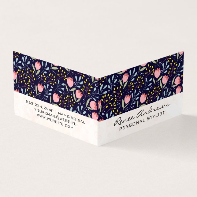 Natural Flower Illustrations Business Card (Outside)