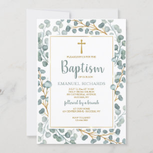 Natural Foliage Frame Religious Invitation