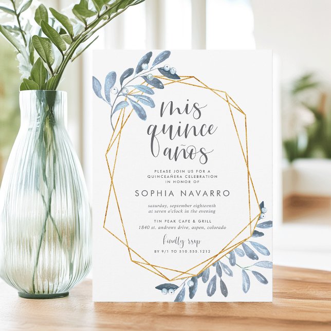 Natural Foliage | Watercolor Quinceanera Invitation (Creator Uploaded)