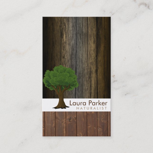 Natural Forest Wood Tree Care Landscape Lawn Business Card (Front)