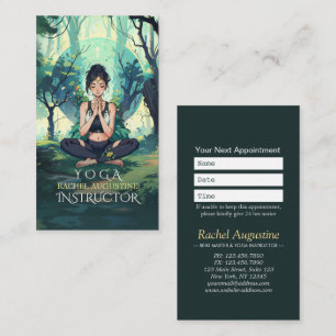 Natural Forest Yoga Fitness Meditation Instructor Appointment Card