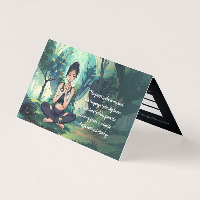 Natural Forest Yoga Meditation Reiki Master Quotes Business Card (Front)