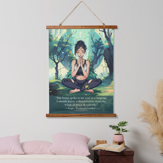Natural Forest Yoga Meditation Reiki Master Quotes Hanging Tapestry (Bedroom)