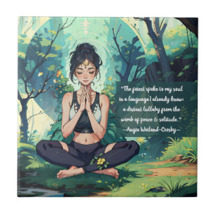 Natural Forest Yoga Meditation Reiki Master Quotes Tile