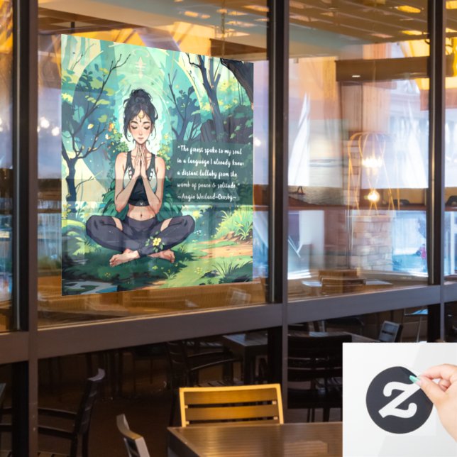Natural Forest Yoga Meditation Reiki Master Quotes Window Cling (Restaurant Window)