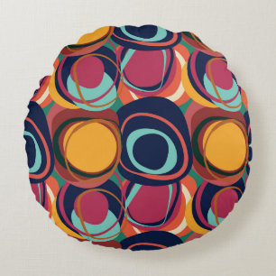 Natural Form Seamless: Abstract Circle Beauty. Round Cushion