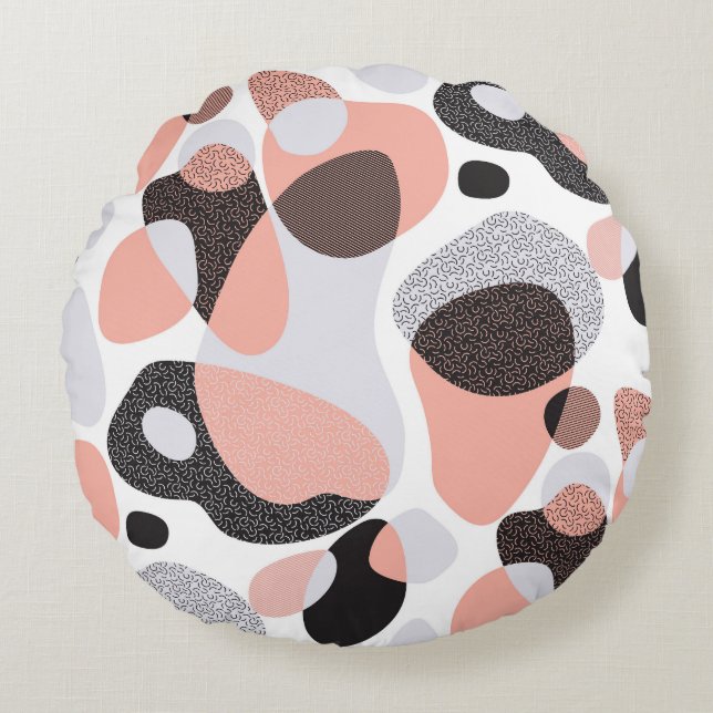 Natural Forms: Geometric Seamless Texture. Round Cushion (Front)