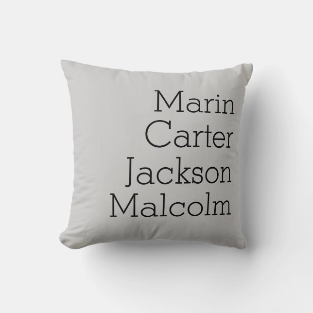 Natural Four Kids Names Personalised Family Cushion (Front)