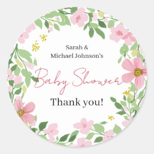 Natural Garden Baby Shower Classic Round Sticker