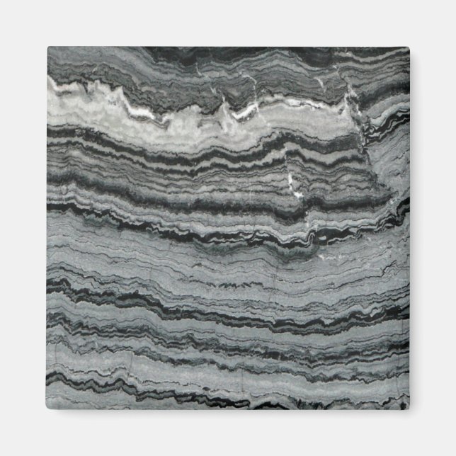 Natural gemstone black white lace agate marble magnet (Front)