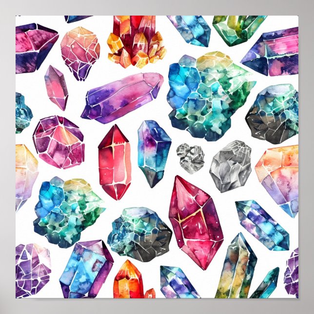 Natural Gemstone Pattern Poster (Front)