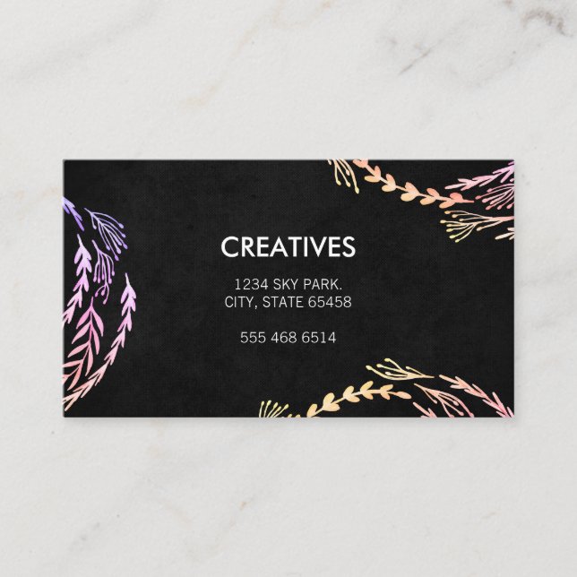 Natural Glamour Pattern Business Card (Front)