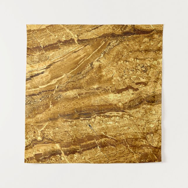 Natural gold marble tiles pattern tapestry (Front)