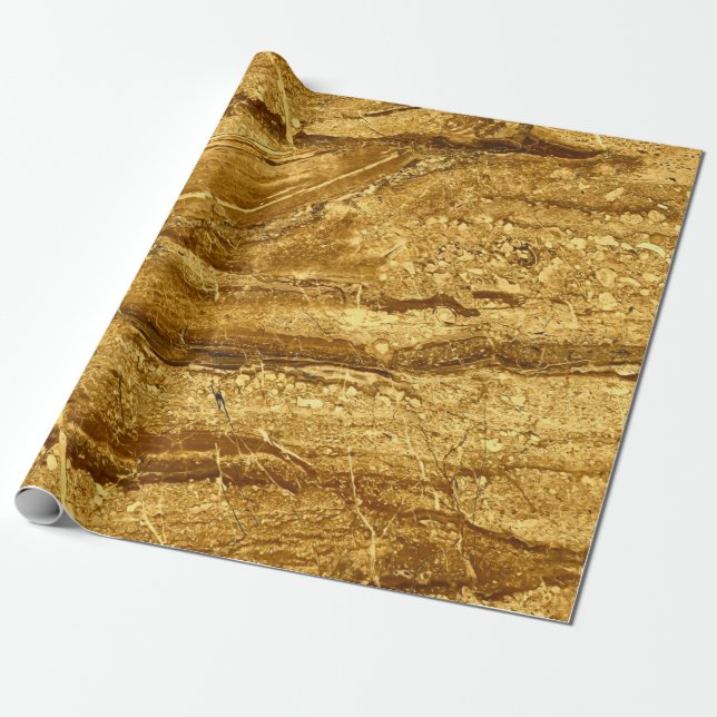 Natural gold marble tiles pattern wrapping paper (Unrolled)