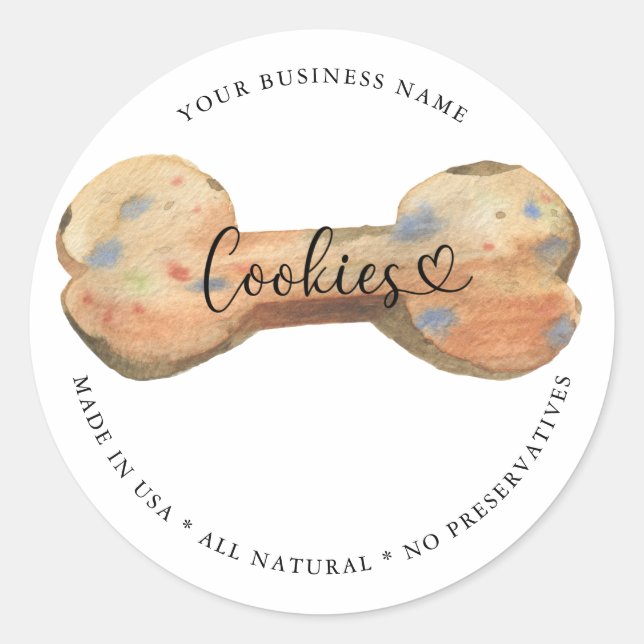 Natural Gourmet Dog Cookies Classic Round Sticker (Front)