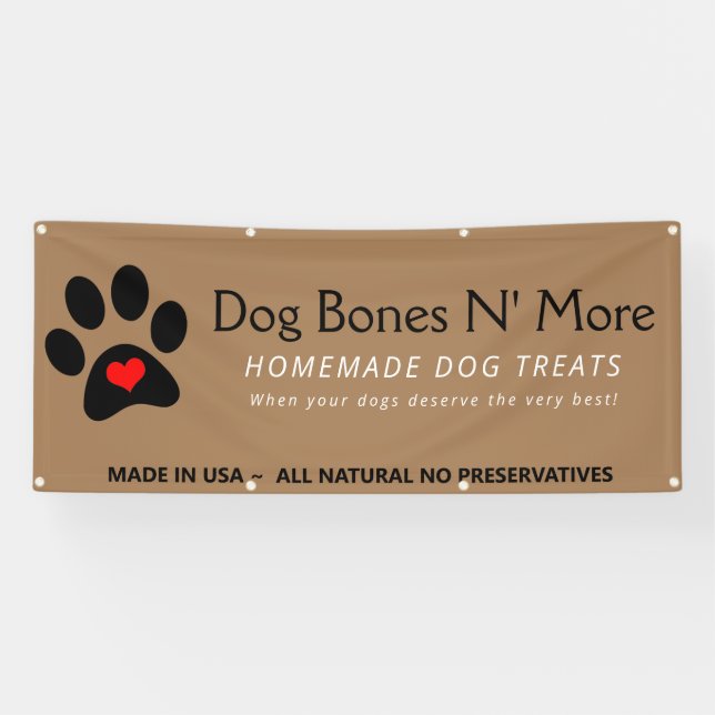 Natural Gourmet Dog Treats Bakery Banner (Horizontal)