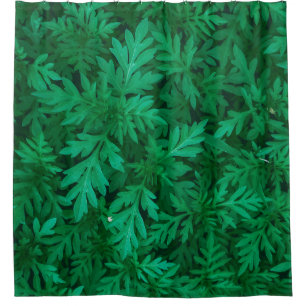 Natural green background from green leaves abstrac shower curtain