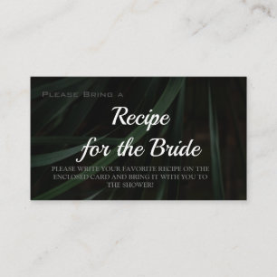 Natural Green Bridal Shower Recipe Request Card