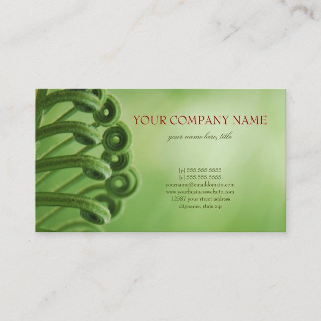 Natural, Green Business Card (Front)