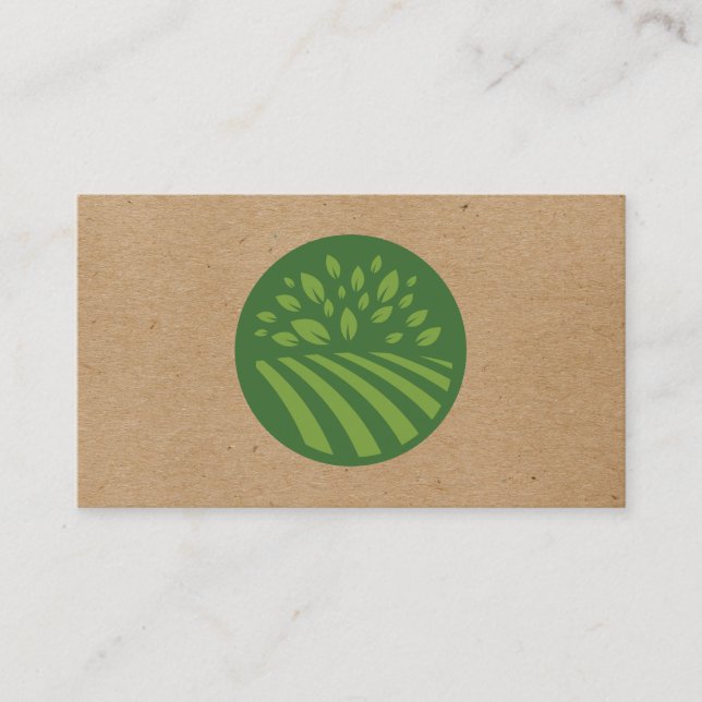 Natural Green Icon Business Card (Front)