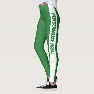 Natural Green Watercolor PERSONALIZE  Leggings