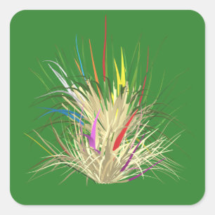 Natural green with a nature look square sticker