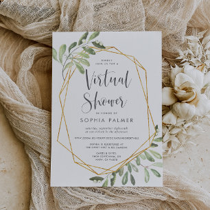 Natural Greenery   Virtual Bridal or Baby Shower Invitation