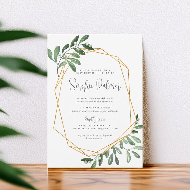Natural Greenery | Watercolor Baby Shower Invitation (Creator Uploaded)