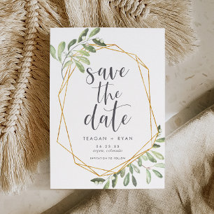 Natural Greenery Watercolor Botanical Save The Date