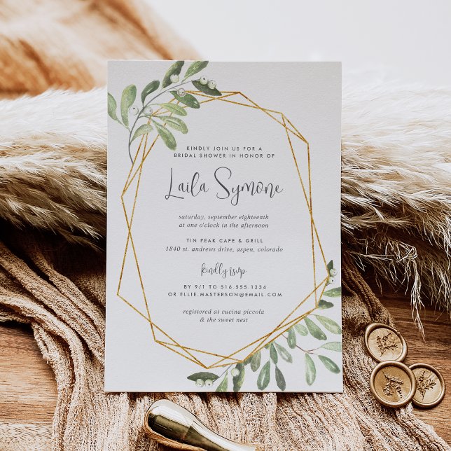 Natural Greenery | Watercolor Bridal Shower Invitation (Creator Uploaded)