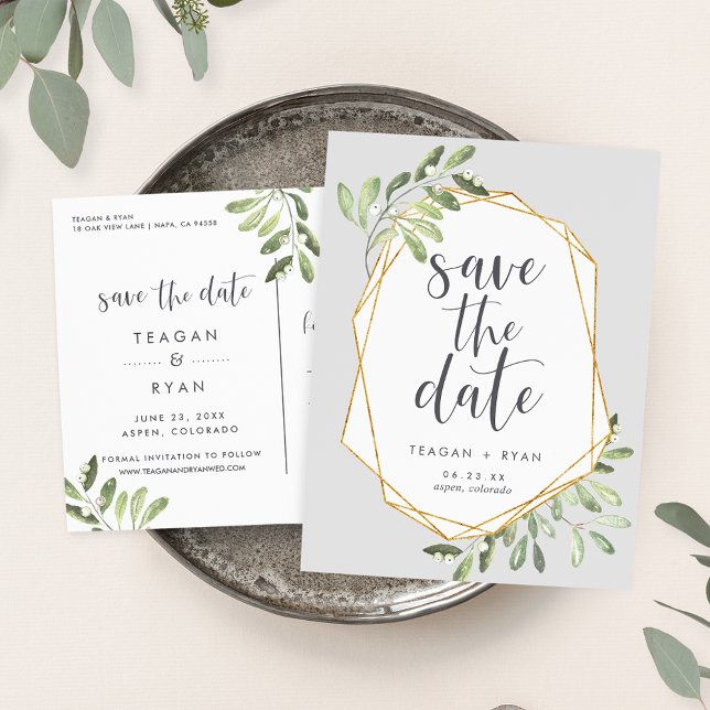 Natural Greenery | Watercolor Save the Date Announcement Postcard (Creator Uploaded)