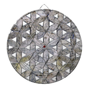 Natural Grey Stone Mosaic, flower of life Dartboard