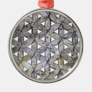 Natural Grey Stone Mosaic, flower of life Metal Tree Decoration