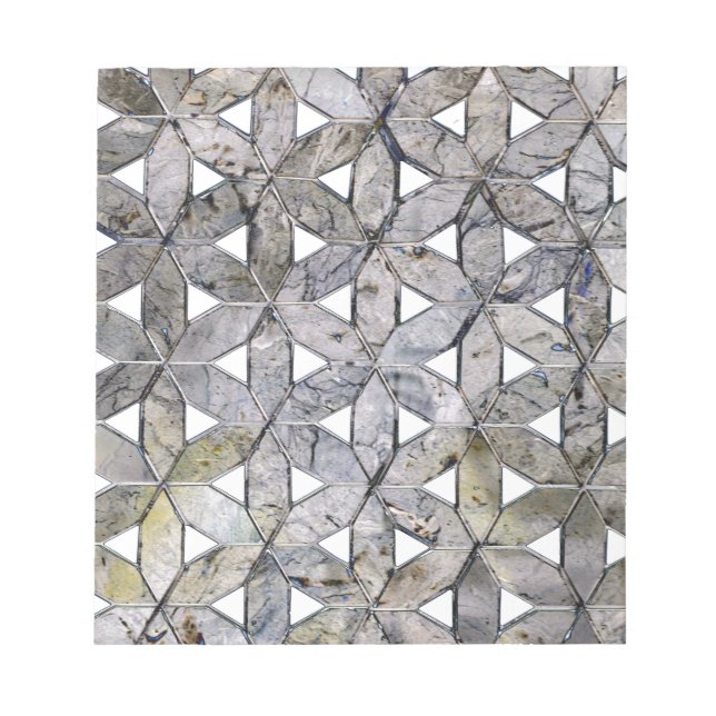 Natural Grey Stone Mosaic, flower of life Notepad (Front)