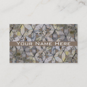 Natural Grey Stone Mosaic pattern flower of life Business Card