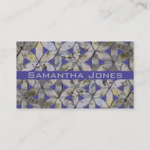 Natural Grey Stone Mosaic pattern flower of life Business Card