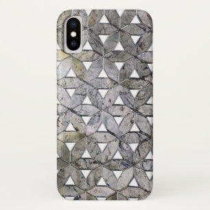 Natural Grey Stone Mosaic pattern flower of life iPhone X Case